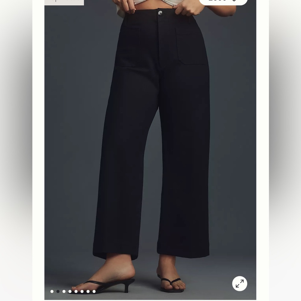 The Colette Cropped Wide-Leg Pants by Maeve: Ponte Edition